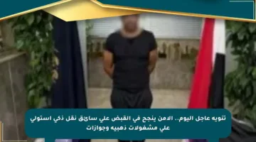 تنويه عاجل اليوم.. الأمن ينجح في القبض على سائق نقل ذكي استولى على مشغولات ذهبية وجوازات